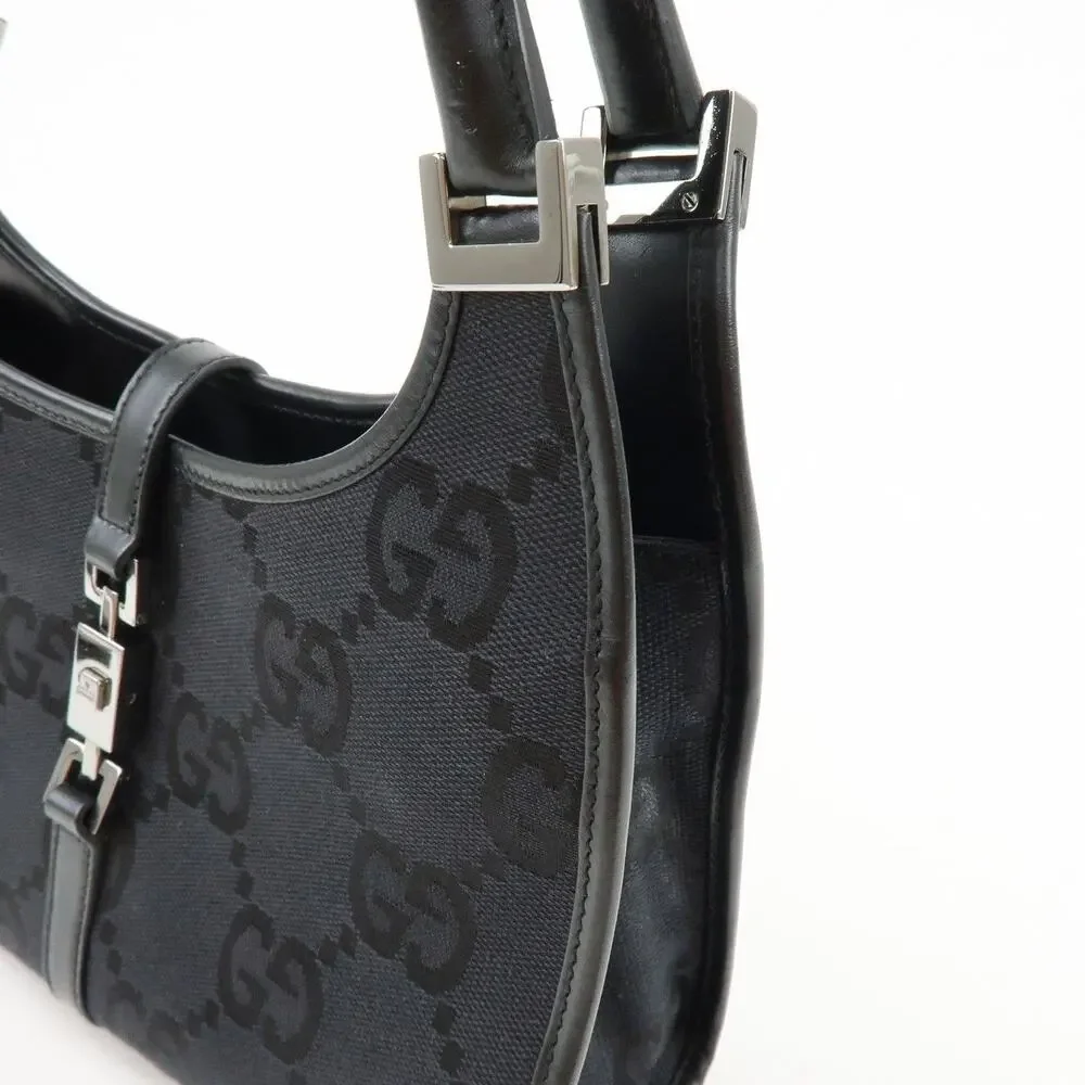 Gucci Jackie GG Canvas & Leather Hobo Bag Black